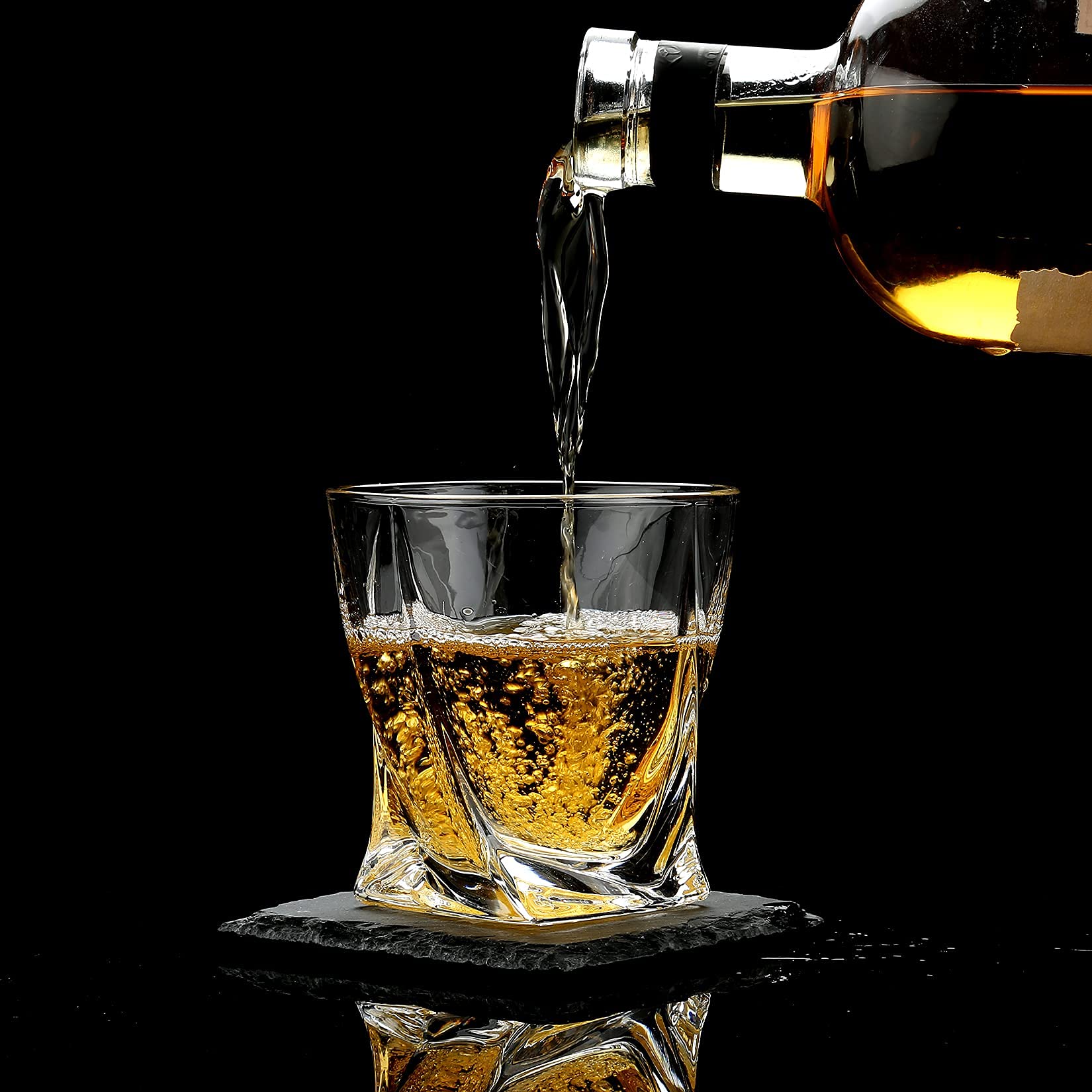 Whiskey Stones Gift Set - Whiskey Gifts for Men, Granite Chilling Whiskey Rocks, Scotch Bourbon Whiskey Glass Gift Box Set, Best Drinking Gifts for Dad Husband Birthday Party Holiday Present