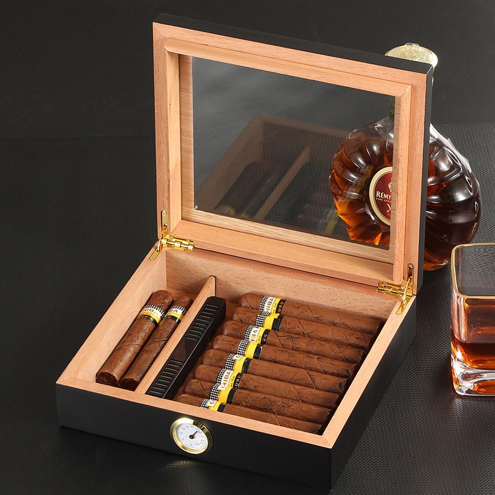 Cedar Wood Cigar Travel Humidor Box Portable Cigar Case W/ Humidifier