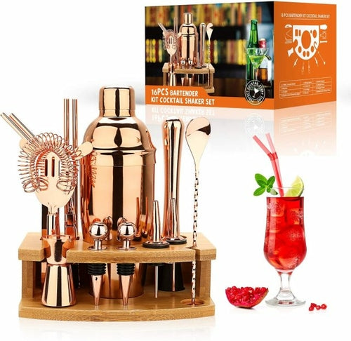 Cocktail Shaker Making Set,16pcs Bartender Kit For Mixer Wine Martini,