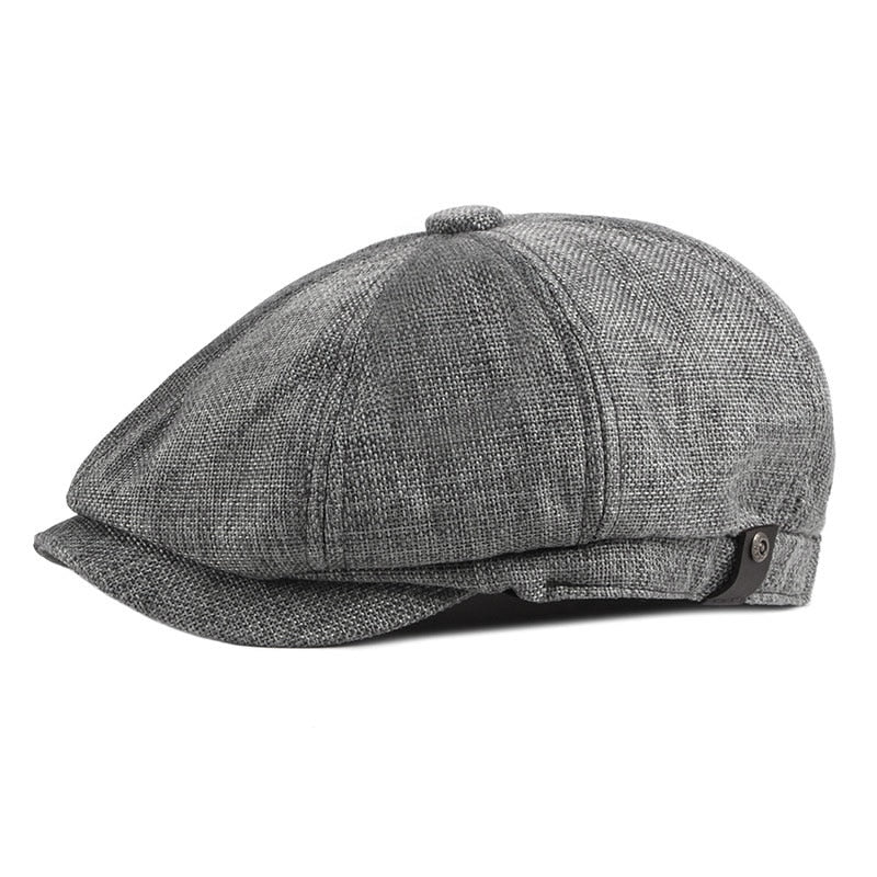 Vintage Men Beret Newsboy Hats Classic Western Newsboy Caps Cotton Blend Beret Hat Flat Brim Adjustable Men Spring Berets Cap