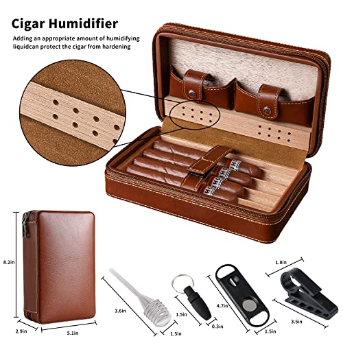 Cigar Case Humidor with V Cutter, Cigar Clip and Cigar Punch-cigar holder-The Distinct Gentlemen